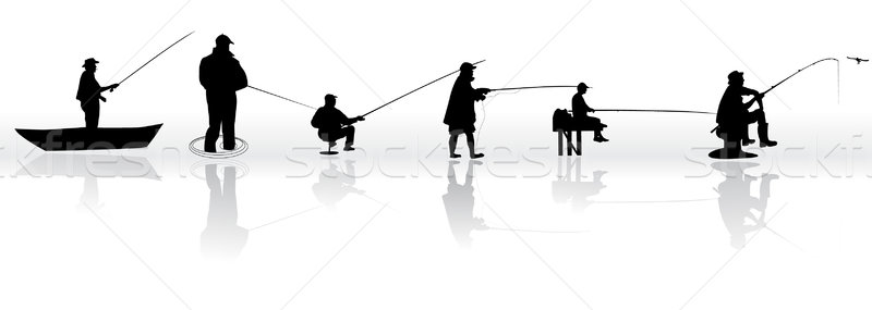 800x285 Set Of Fisherman Vector Silhouettes Vector Illustration Jelena