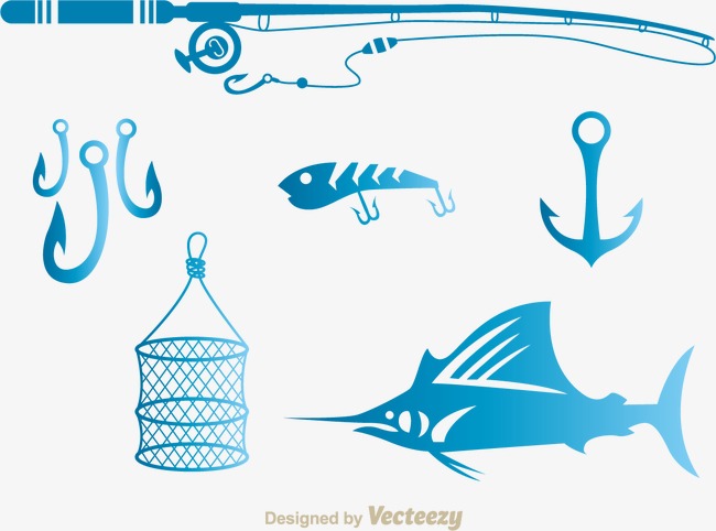 650x482 Vector Sea Fishing Line Hooks Nets Pole, Sea Clipart, Vector