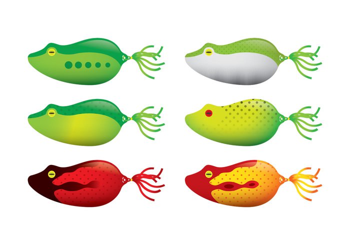 700x490 Frog Fishing Lure Vectors