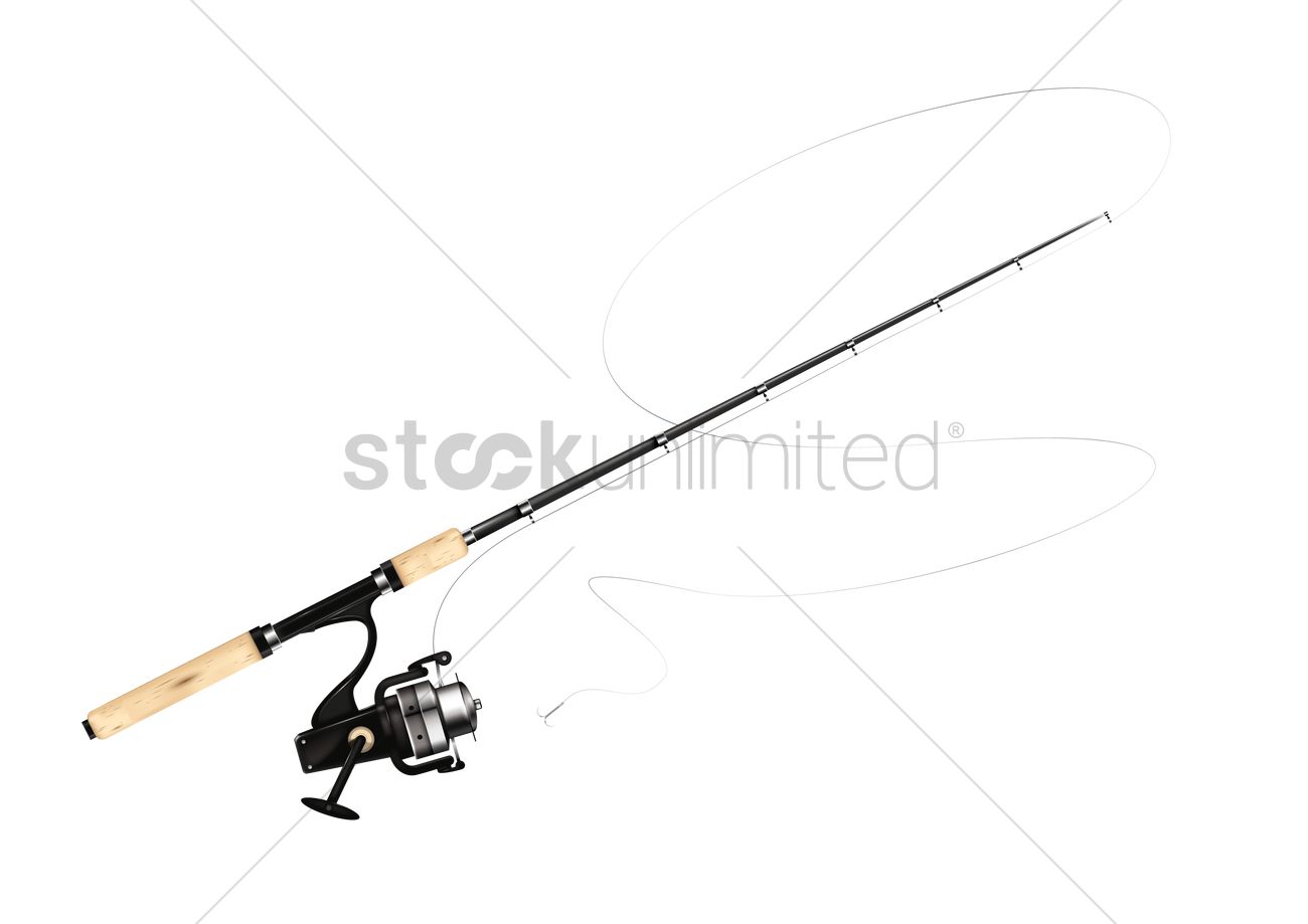 1300x919 Fishing Rod Vector Image