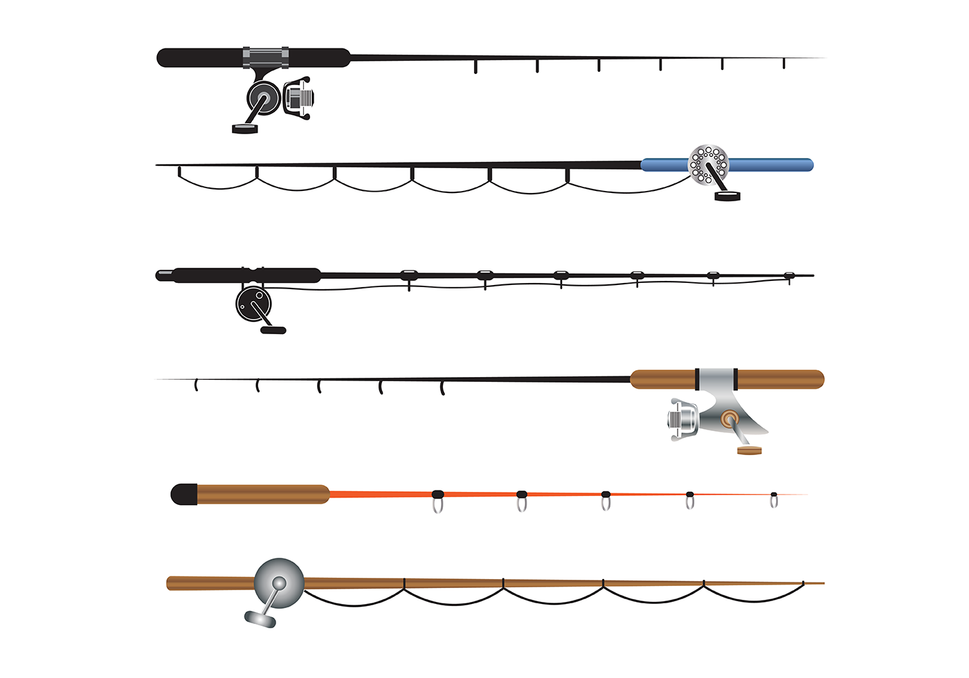 1400x980 Free Fishing Rod Vector