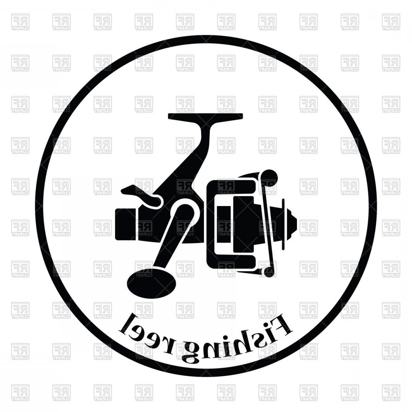 1440x1440 Icon Of Fishing Reel Vector Clipart Shopatcloth