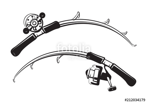 500x350 Graphic Fishing Rod, Vector Stock Image And Royalty Free Vector