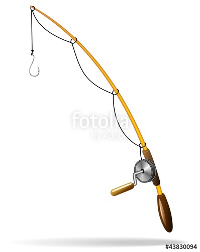 398x500 Canna Da Pesca Fishing Rod Vector Stock Image And Royalty Free