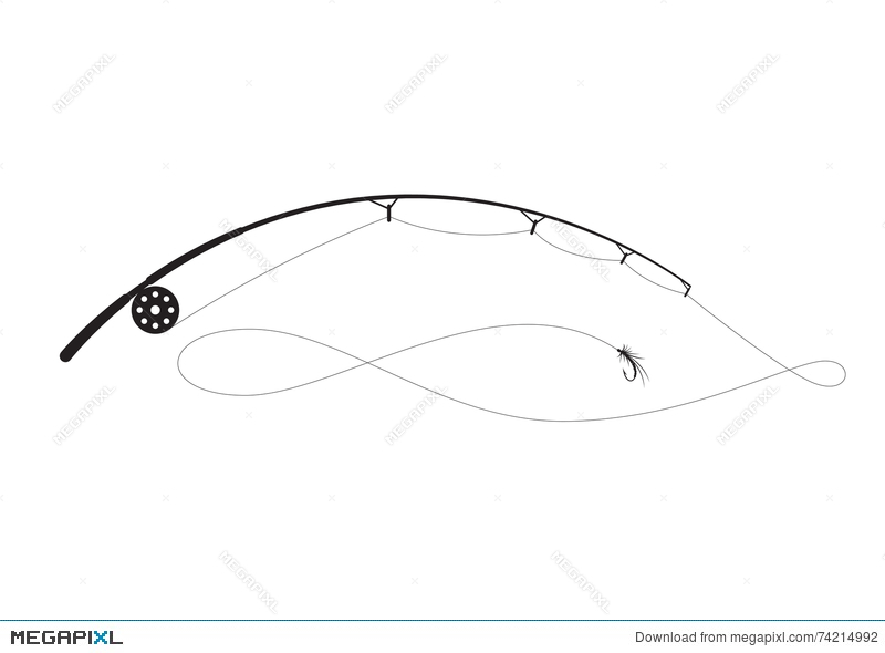 800x590 Fishing Rod, Vector Illustration 74214992