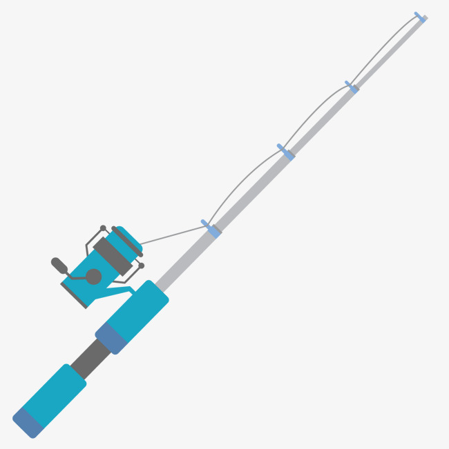 650x651 Vector Cartoon Blue Fishing Tools Fishing Rod, Cartoon Vector
