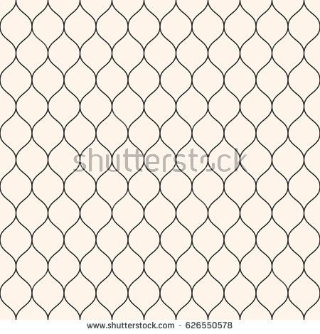 450x470 Vector Seamless Pattern, Thin Wavy Lines. Texture Of Mesh, Fishnet