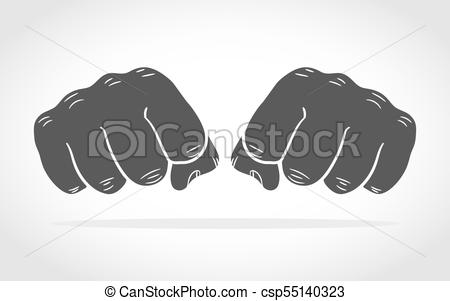 450x301 Fists Isolated. Vector Illustration. Fist Icons In Flat Design