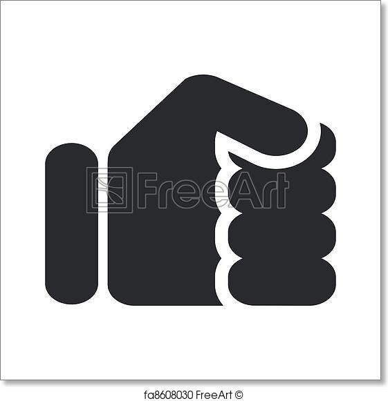 561x581 Free Art Print Of Vector Illustration Of Single Isolated Fist Icon