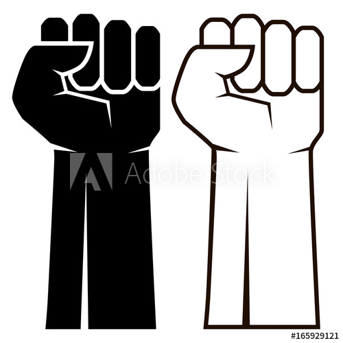 500x500 Raised Fist Icon. Vector