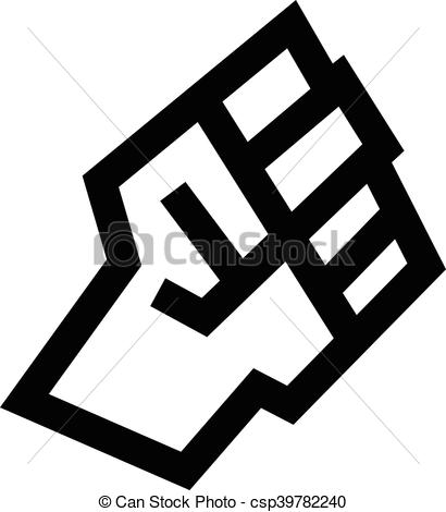 410x470 Raised Fist Vector Icon.