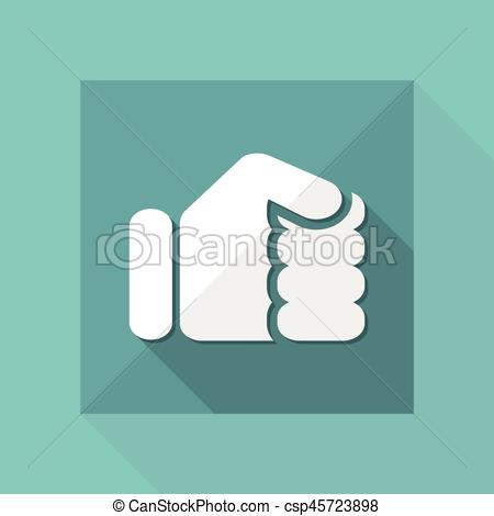 450x470 Vector Illustration Of Single Isolated Fist Icon.