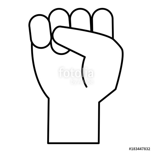 500x500 Hand Up Fist Icon Vector Illustration Design Stock Image And