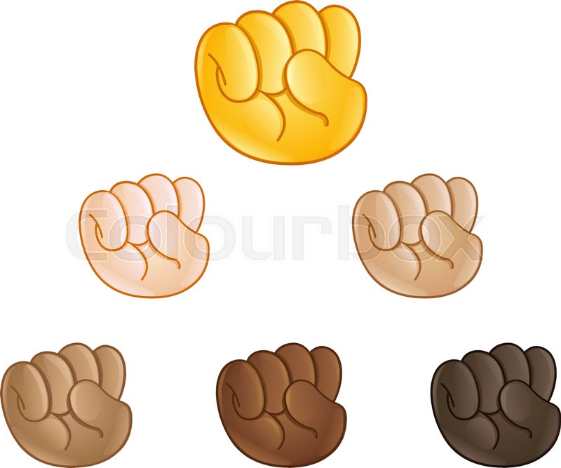 800x667 Raised Fist Pump Hand Emoji Set Of Various Skin Tones Stock