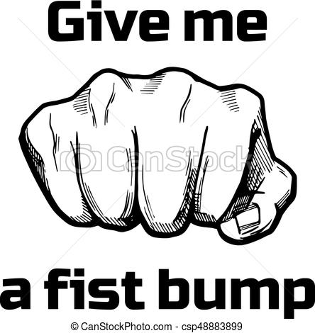 444x470 Collection Of Fist Bump Drawing High Quality, Free Cliparts