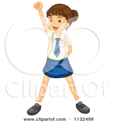 450x470 Cartoon Of A School Girl Fist Pumping