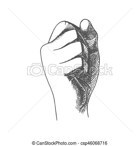 450x470 Hand Drawn Fist. Vector Illustration. Hand Drawn Fist. Vector