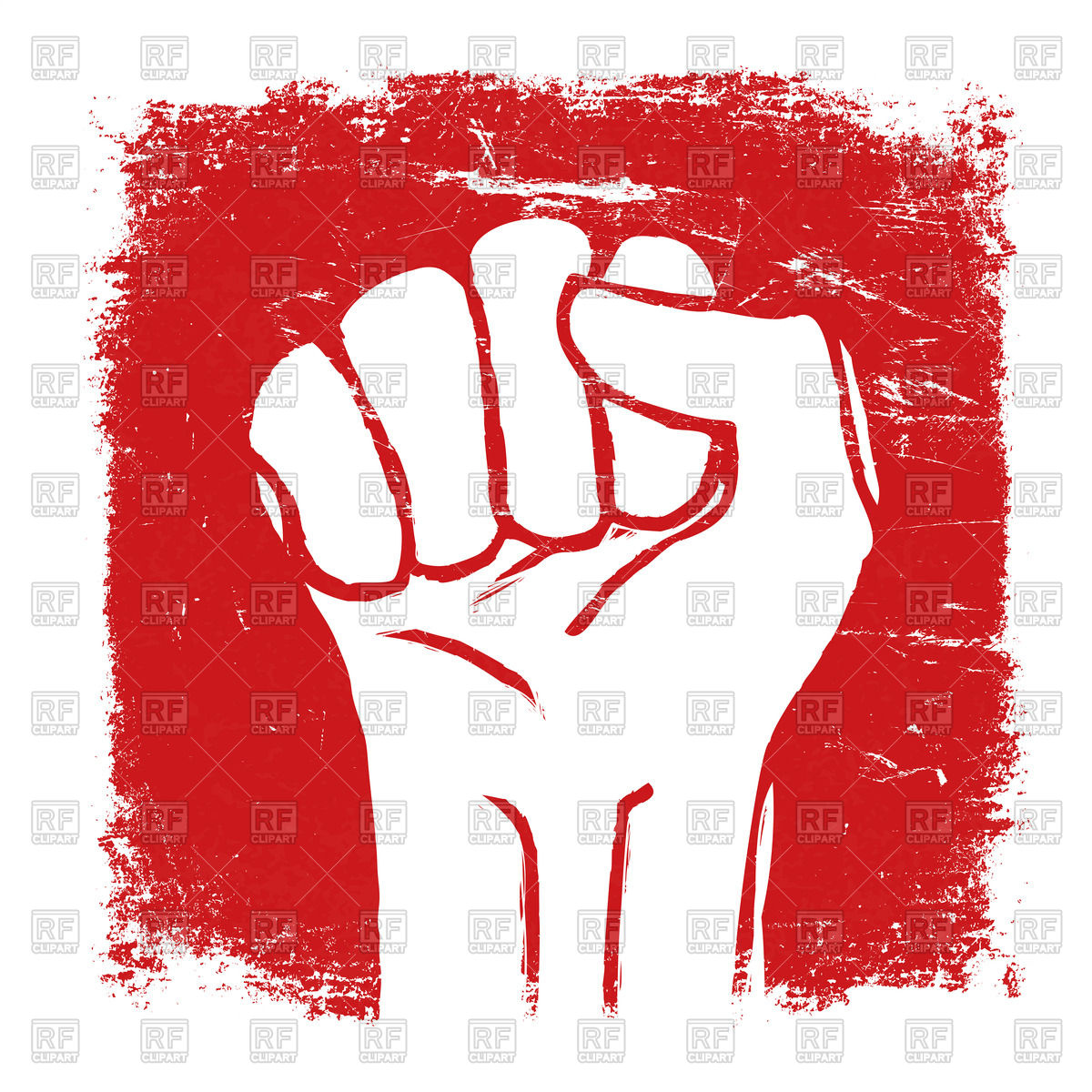 1200x1200 Outline Of Fist On Red Background Vector Image Vector Artwork Of
