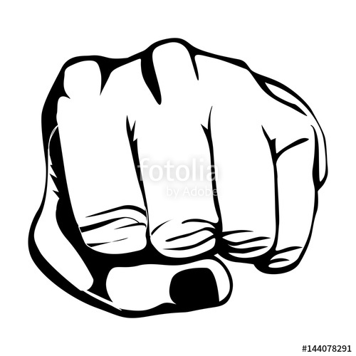 500x500 Monochrome Contour Of Left Hand And Front Fist Vector Illustration