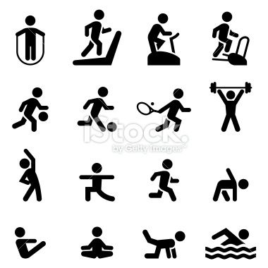380x380 Health Club, Gym And Athletic Icon Set. Professional Icons For
