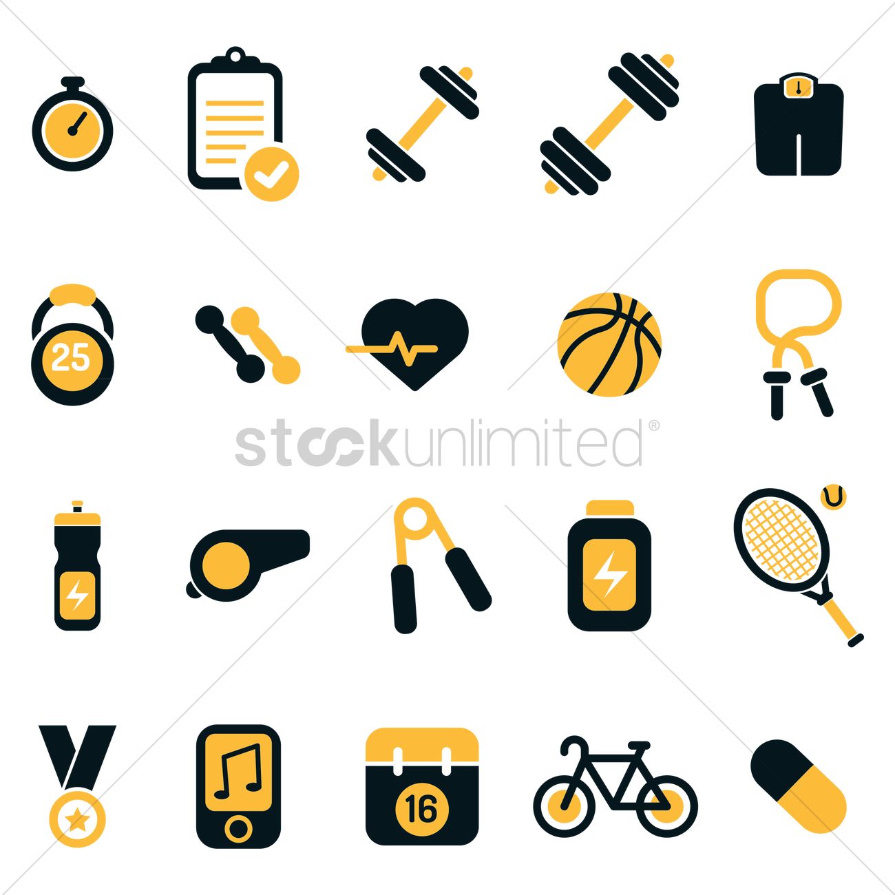1300x1300 Set Of Fitness Icons Vector Image
