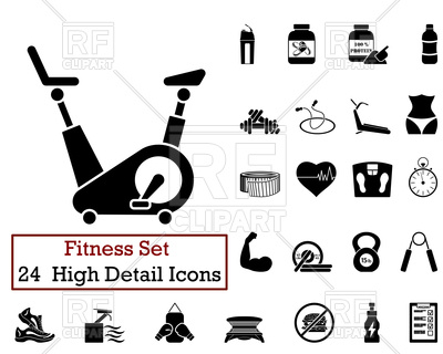 400x320 Set Of Fitness Icons Vector Image Vector Artwork Of Sport And