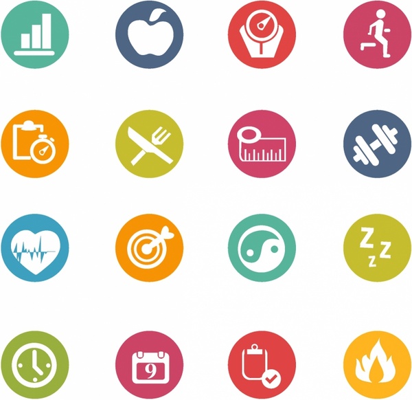 600x582 Fitness Icons Free Vector In Adobe Illustrator Ai ( .ai