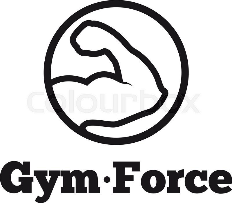 800x700 Vector Modern Line Style Round Minimalistic Gym Logo. Fitness Club