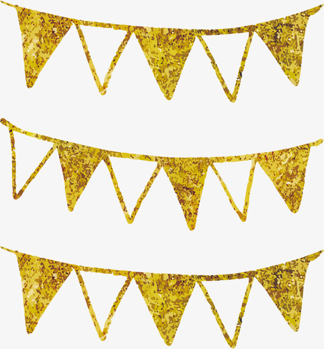 650x700 Gold Hand Painted Flags, Vector Png, Party Flag, Banner Png And