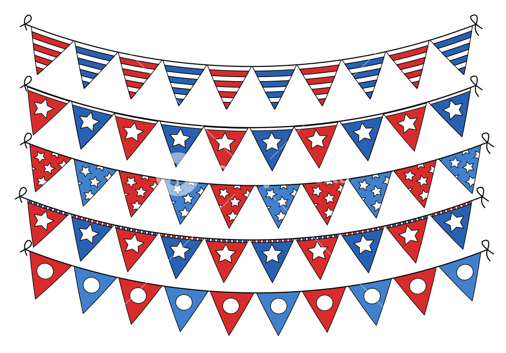 1000x697 4th Of July Flag Banners Vector Royalty Free Stock Image