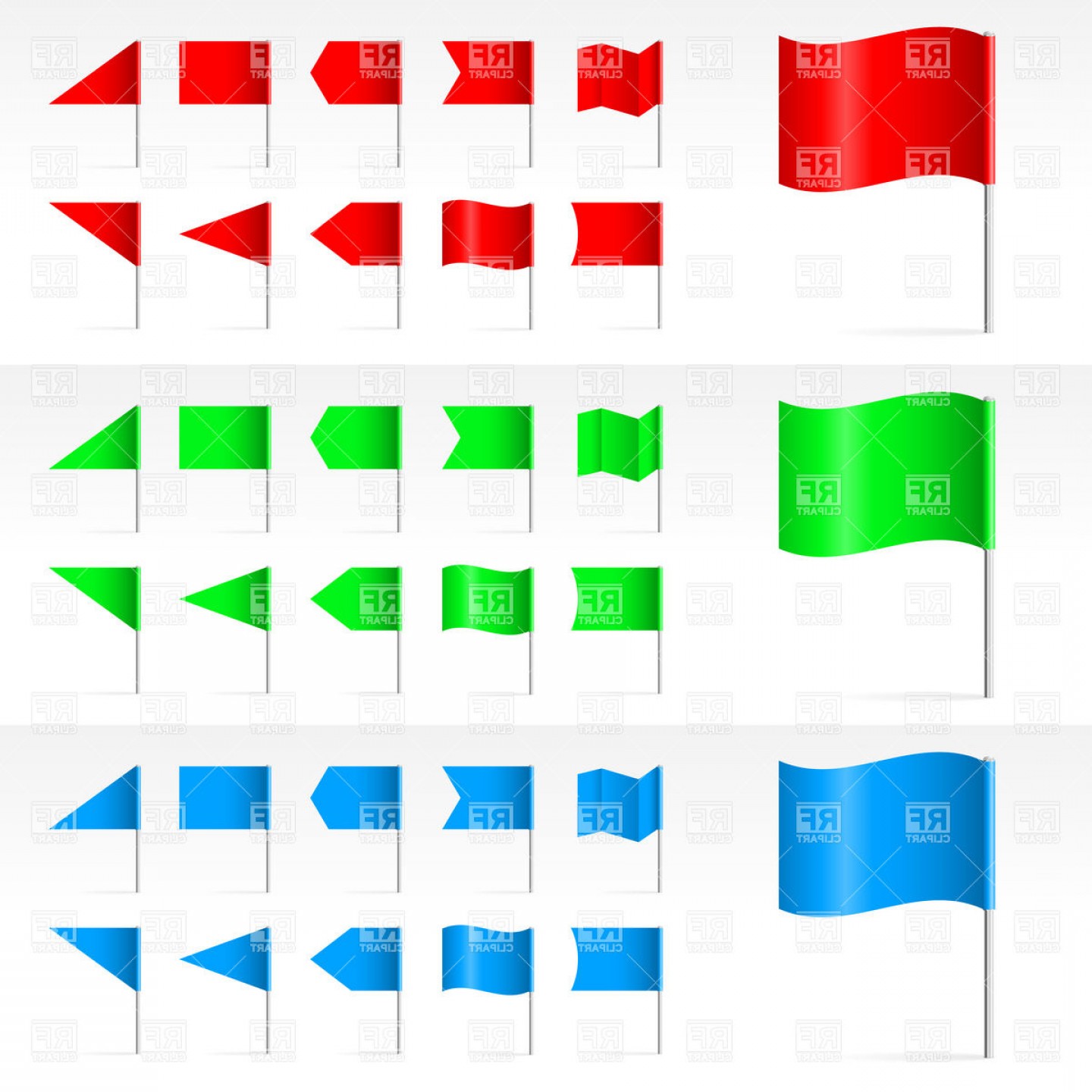 1440x1440 Set Of Simple Flag Banners Vector Clipart Lazttweet