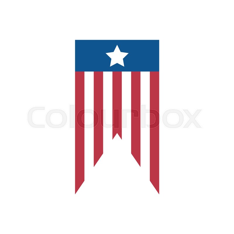 800x800 Simple Usa Flag Banner Emblem Vector Graphic Illustration Design