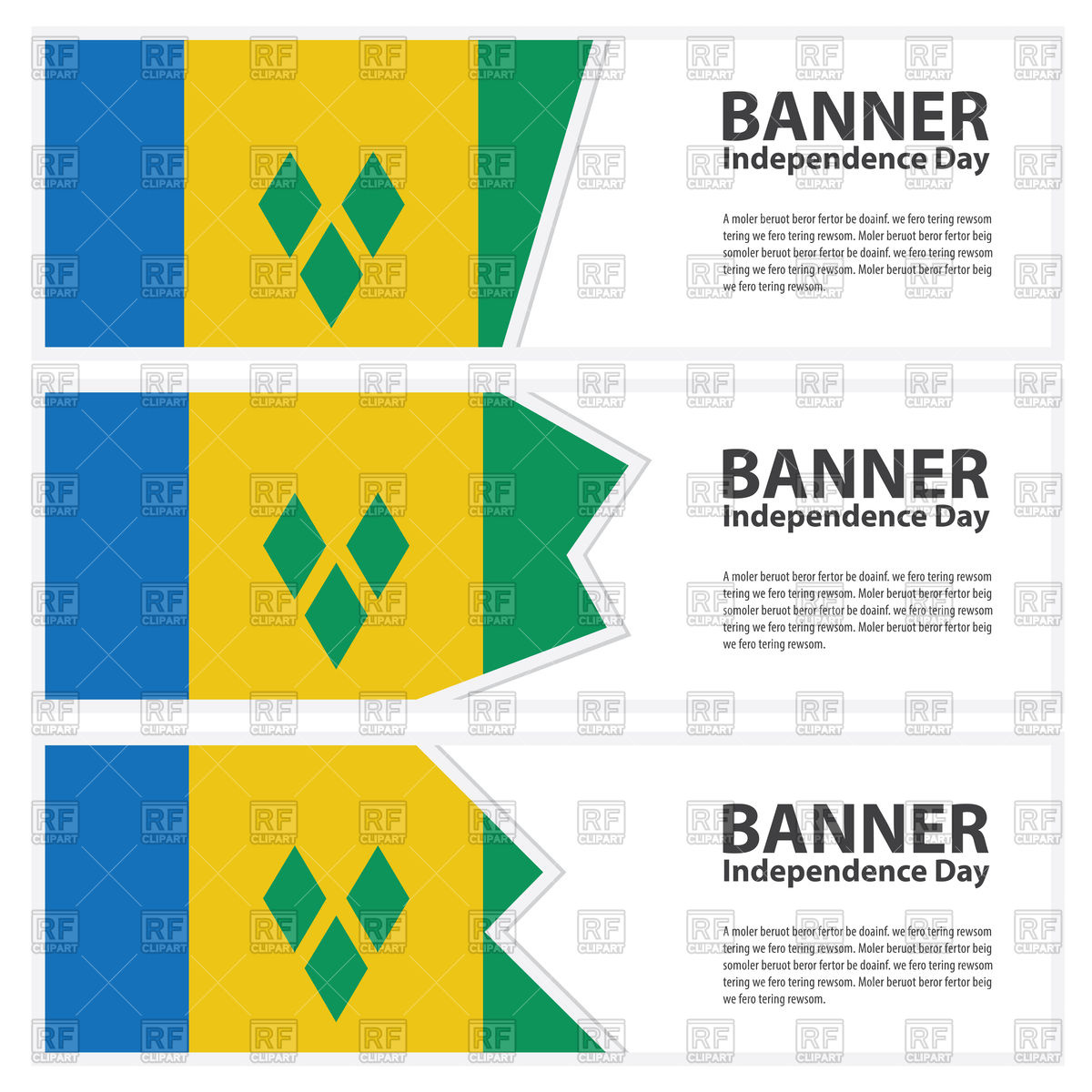 1200x1200 St Vincent Amp The Grenadines Flag Banners Vector Image Vector
