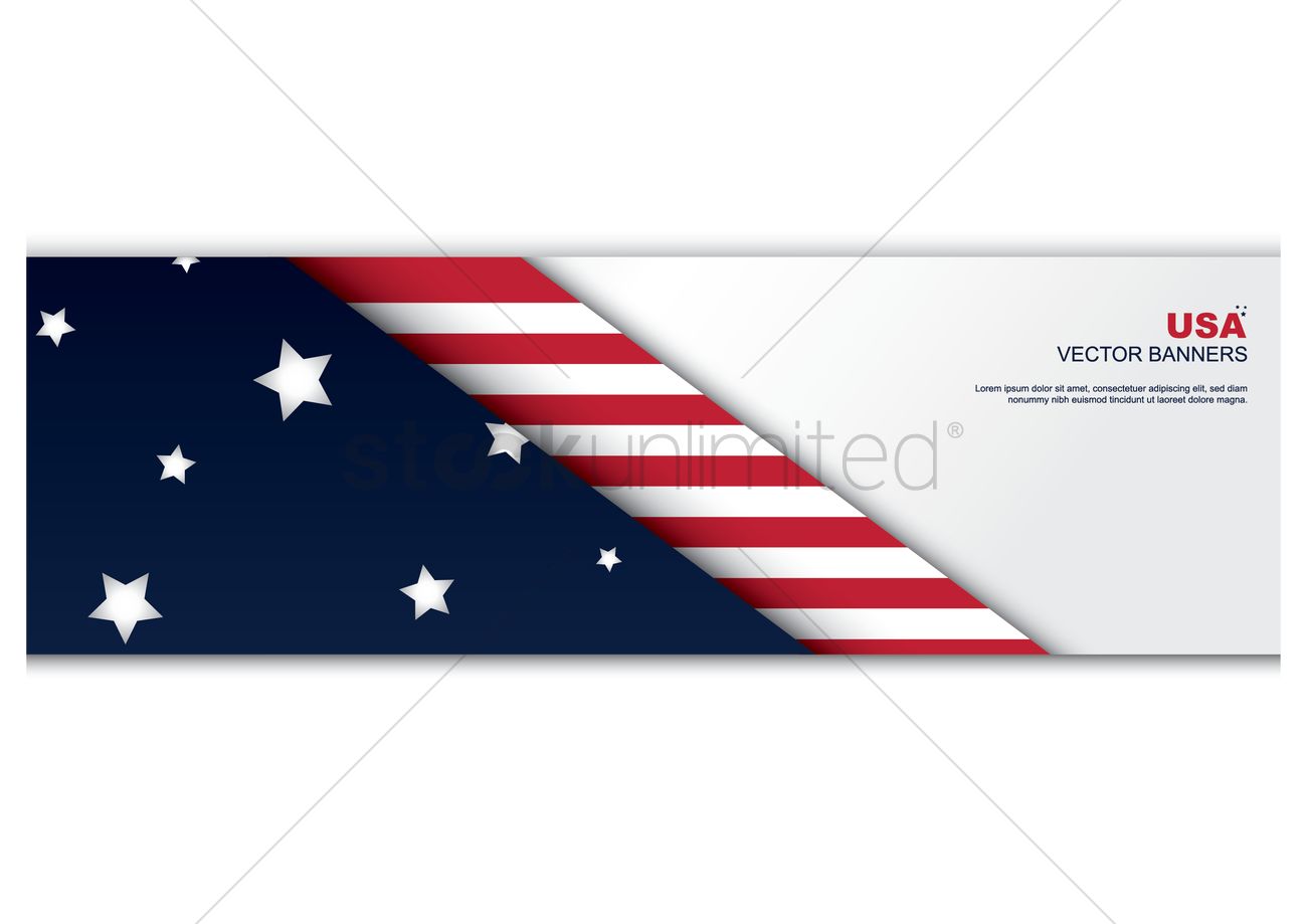 1300x919 American Flag Banner Vector Image