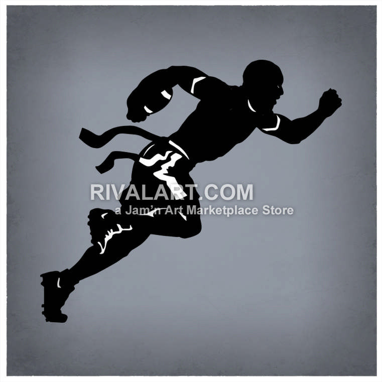 761x761 Flag Football Players Silhouette