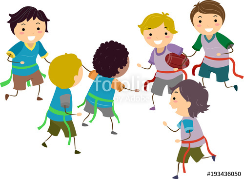 500x367 Stickman Kids Boys Flag Football Illustration Stock Image And