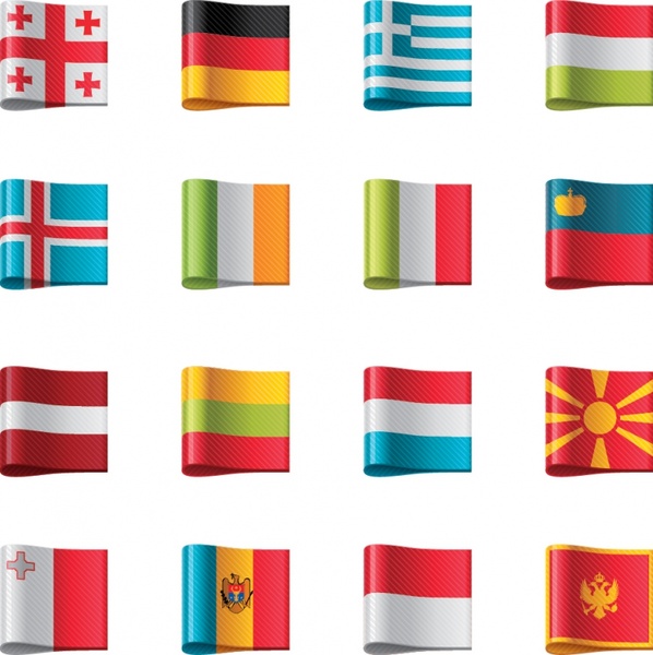 598x600 Flag Flag Icon Vector Ribbon Labels Free Vector In Encapsulated