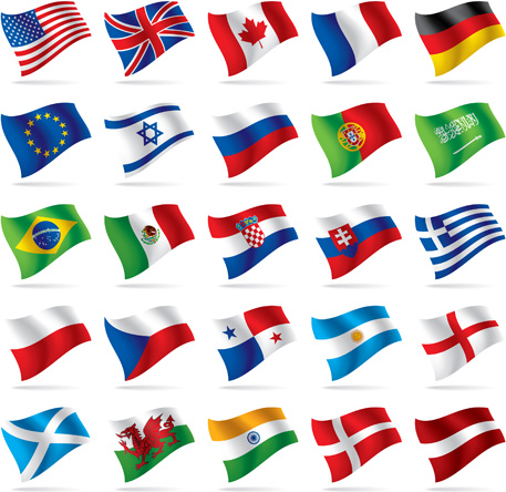 457x444 Flowing Flags Icons Vector Free Vector In Encapsulated Postscript