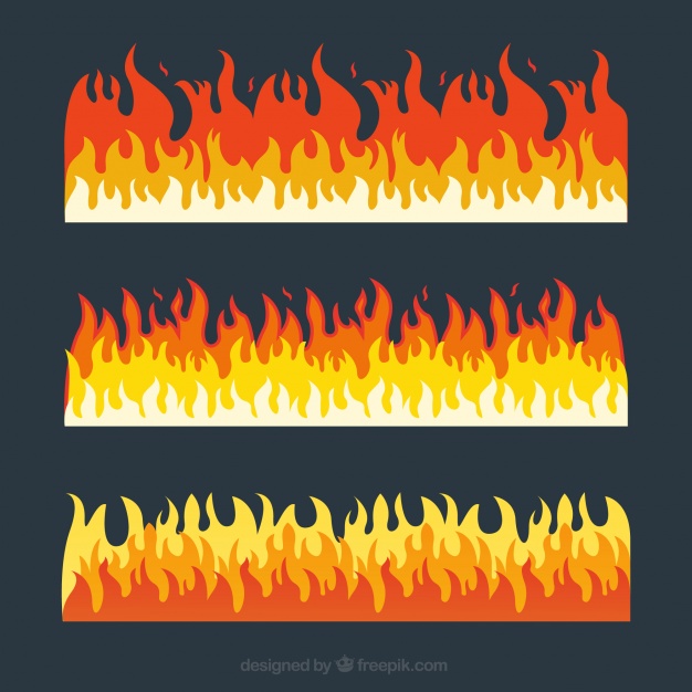 626x626 Pack Of Three Fire Borders With Different Colors Vector Free