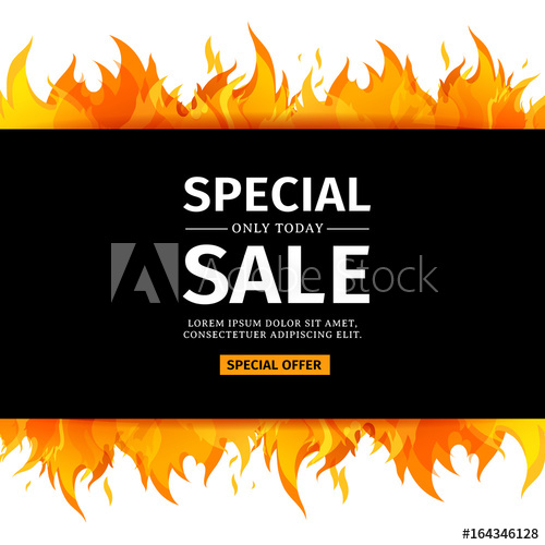500x500 Template Design Horizontal Banner With Special Sale. Card For Hot