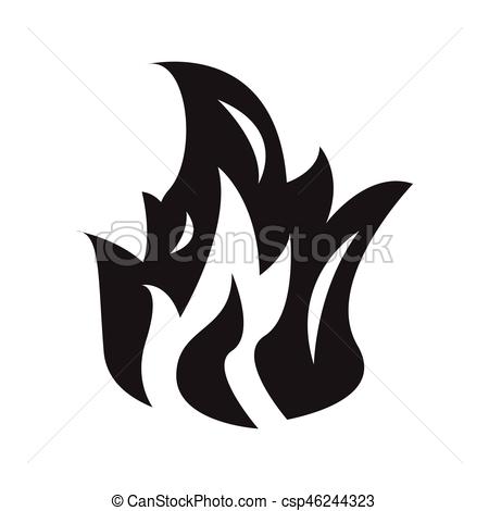 450x470 Fire Flame Icon Vector Illustration.