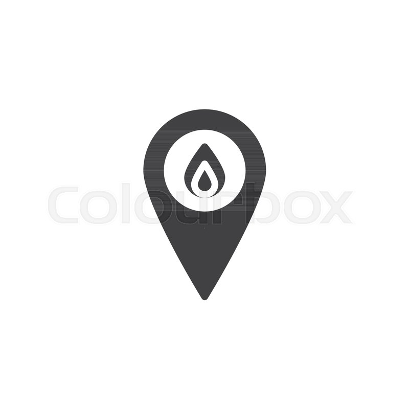 800x800 Fire Location Icon Vector, Filled Flat Sign, Solid Pictogram