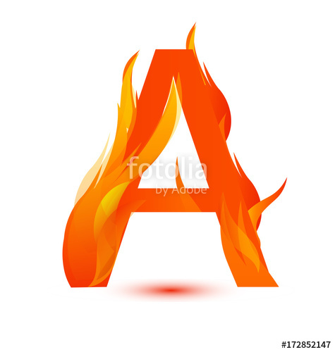 475x500 Letter A In Fire Flame Icon Vector Stock Image And Royalty Free