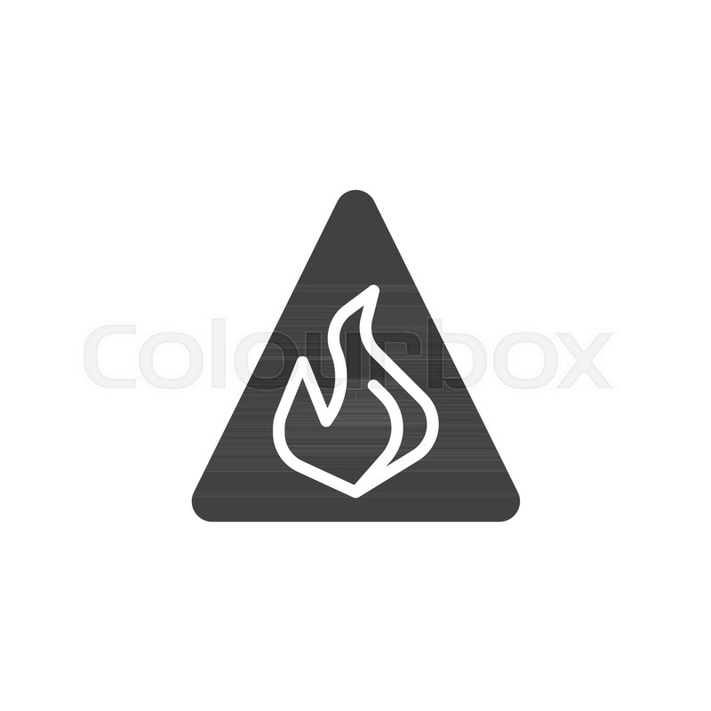 800x800 Caution Danger Fire Flame Icon Vector, Filled Flat Sign, Solid