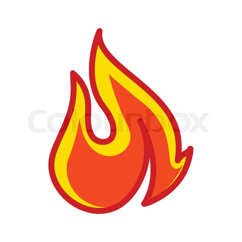 800x800 Fire Flame Icon, Vector Illustration In Flat Design Style
