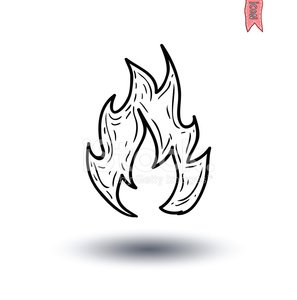 297x300 Fire Flame Icon, Vector Illustration Stock Vectors
