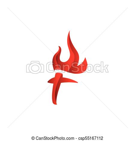 450x470 Elegant Letter F Logo With Flame Vector.