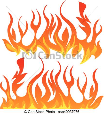 429x470 Fire Flames Vector Set On White Background.