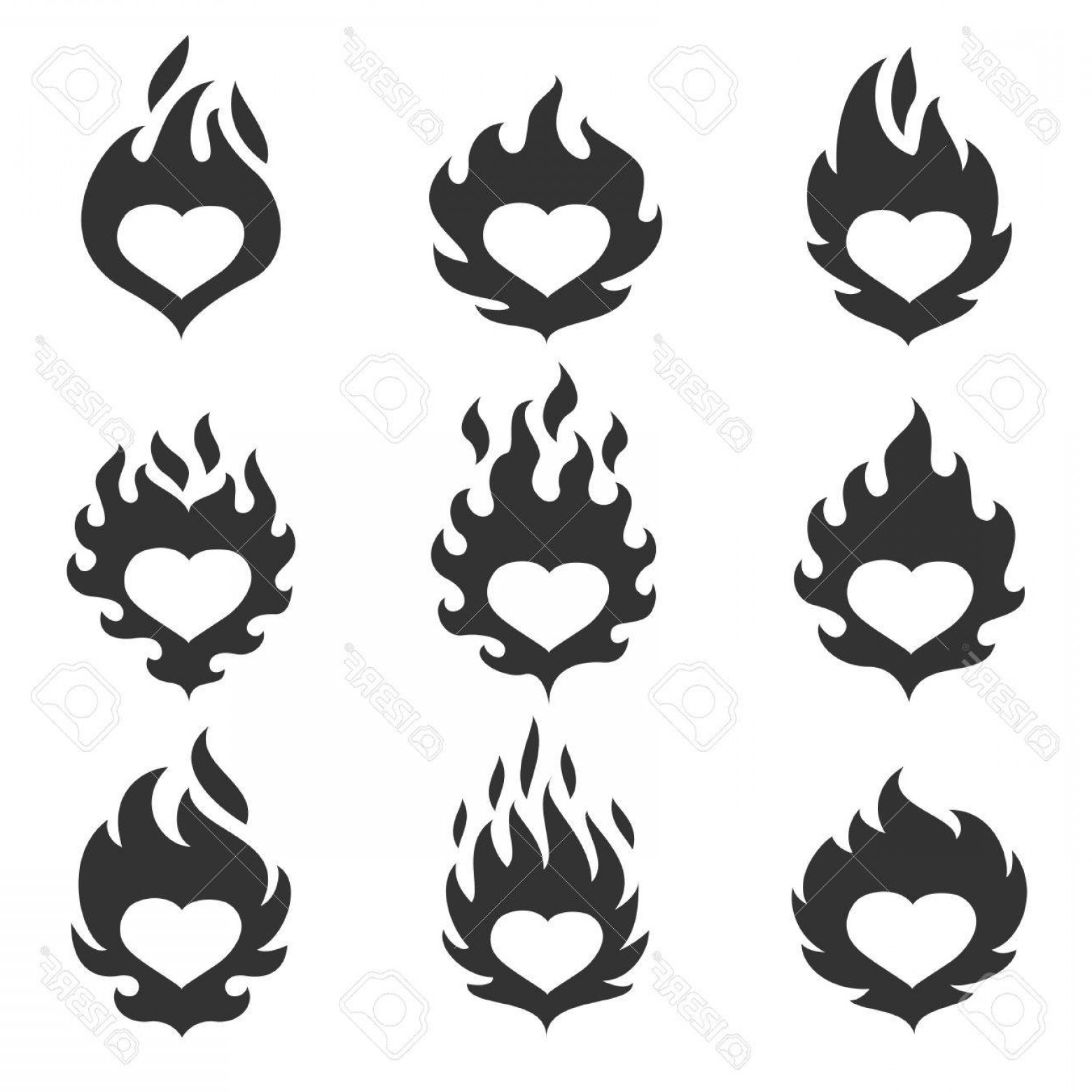 1560x1560 Flames Vector Art Black And White Shopatcloth