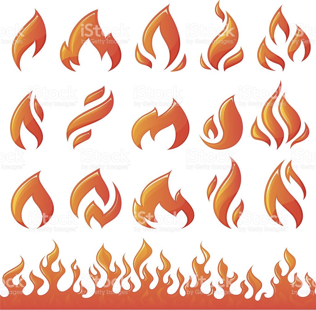 1024x1004 Vector Illustration Of Fire And Flames. Tutoriales